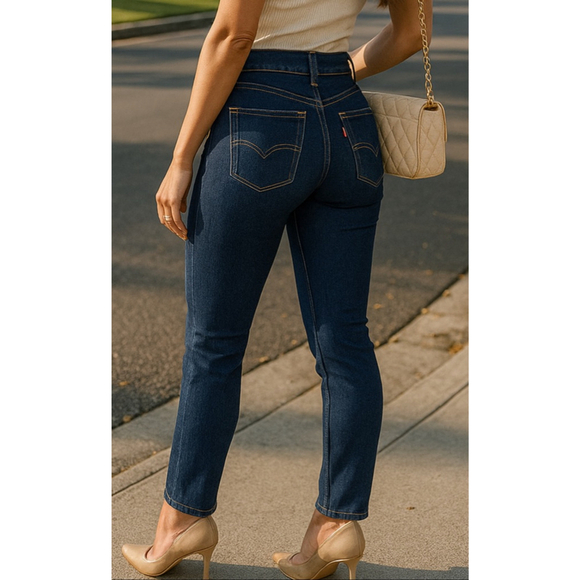 Levi’s 505 Straight Leg Jeans Classic Americana Dark Wash Y2K Revival Fit 90s - Picture 1 of 7